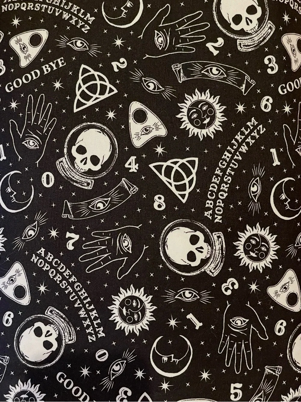 CYNTHIA ROWLEY HALLOWEEN QUIJA SPIRIT BOARD HALLOWEEN BED SHEET SET KING SIZE